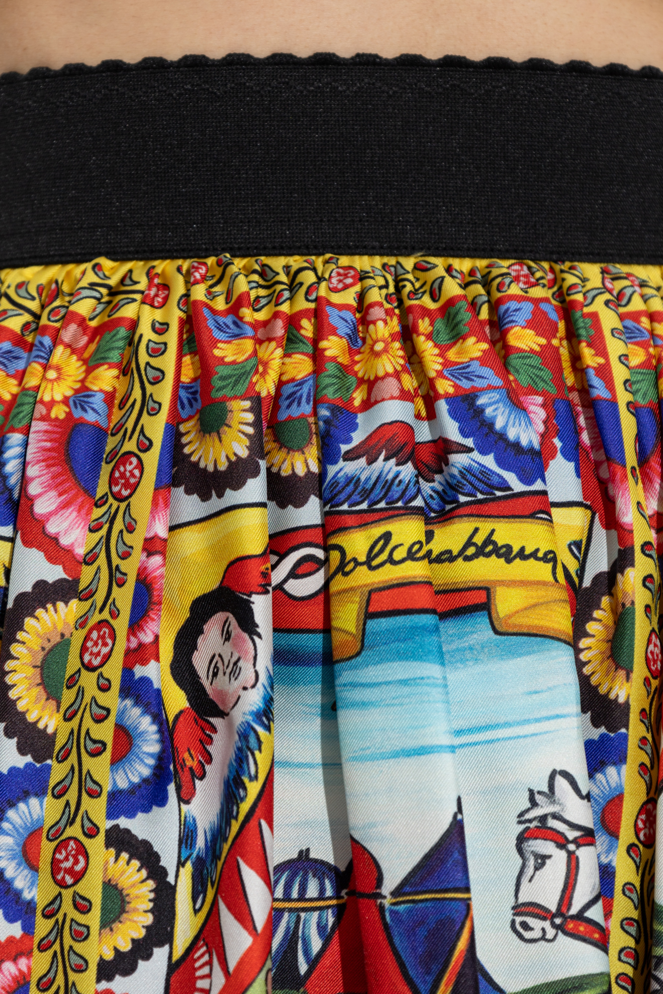 Multicolour Silk skirt with 'Carretto' pattern Dolce